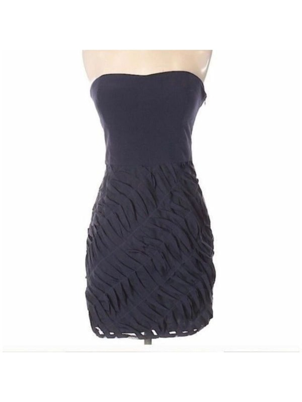 Aqua Strapless Wedding Guest Cocktail Dress Navy Sz M